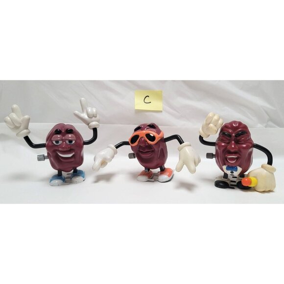 Lot of 3 Vintage 1988 Applause California Raisins Wind-Up Plastic Figures-Lot C - Picture 1 of 7